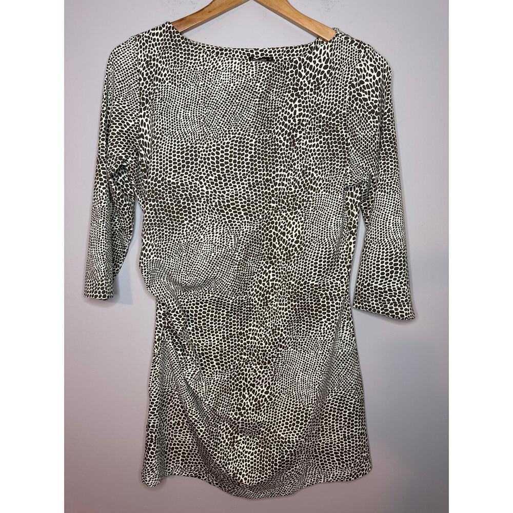 J. McLaughlin Catalina Sheath Dress Side Ruched Size M Dress Stretch Brown Tan‎